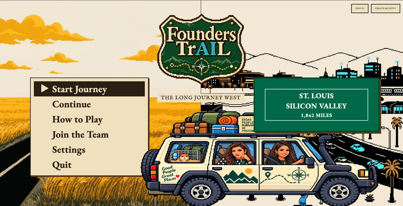 Founders Trail: original landing-page screenshot