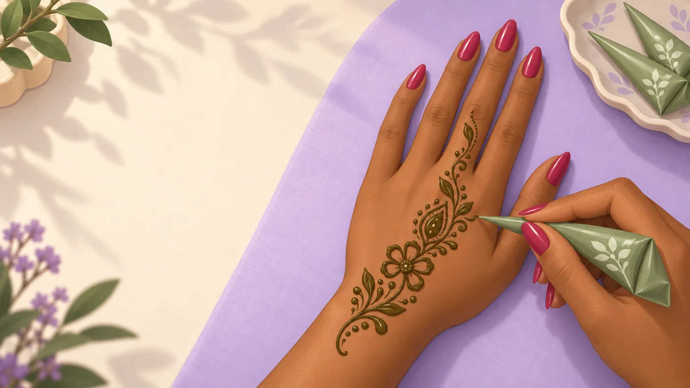 Henna Studio: original landing-page artwork