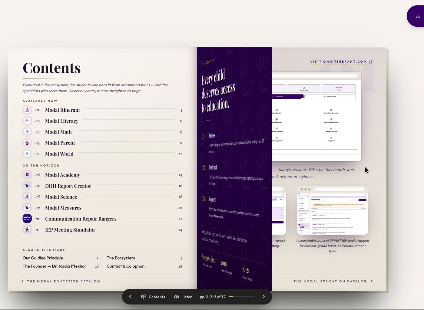 The Modal Education product catalog